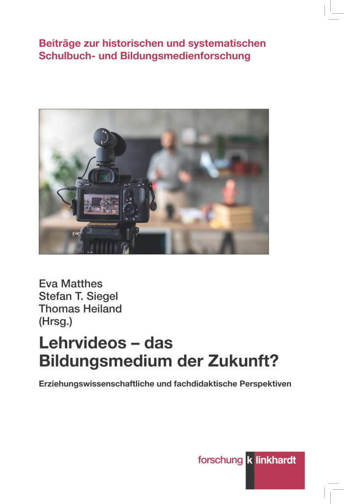 Research Matthes, Eva; Siegel, Stefan T.; Heiland, Thomas (Hrsg.) (2021): Lehrvideos – das Bildungsmedium der Zukunft? Erziehungswissenschaftliche und fachdidaktische Perspektiven. Bad Heilbrunn: Klinkhardt. https://www.klinkhardt.de/verlagsprogramm/2465.html | Rezension zum Band von Ulf Mühlhausen vom 26.01.2023. In: EWR 22(1) http://www.klinkhardt.de/ewr/978378152465.html | Kurzrezension zum Band von Johannes Groß vom 01.02.2022. In: lbib.de / lehrerbibliothek.de: https://lbib.de/Lehrvideos-das-Bildungsmedium-der-Zukunft-Erziehungswissenschaftliche-und-fachdidaktische-Perspektiven-110564