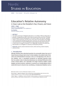 siegel, matthes 2022 educations relative autonomy cover Dr. Stefan T. Siegel